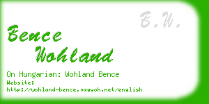 bence wohland business card